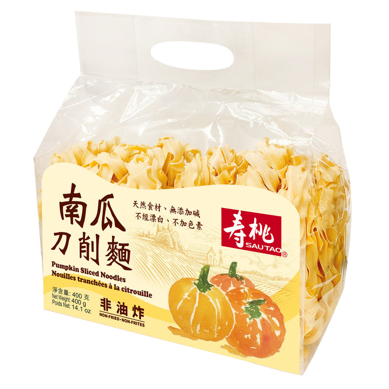 寿桃牌 南瓜刀削面 非油炸/SaoTao Geschnitte Nudeln im Taiwanesischen Stil 400g（Kuebis）