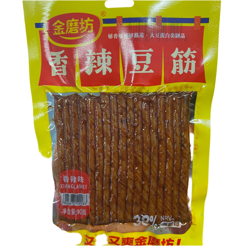 金磨坊 香辣豆筋/JMF Würzig scharfe Tofuhaut-Stangen 90g