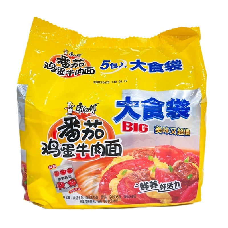 康师傅 番茄鸡蛋牛肉面 五连包/KSF Instant Nudel Rindfleischgemack mit Eier und Tomaten 5*115g