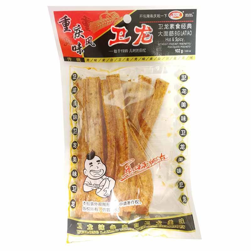 卫龙 重庆风味辣条 大面筋 香辣味 102克 /Gluten Streifen scharf BIG LATIAO WEILONG 102g