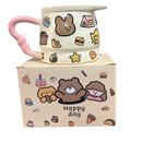 马克杯 动物涂鸦 小猪 粉色/HAPPY DAY Keramiktasse 400ml mit Tiermotiv – rosa Schwein