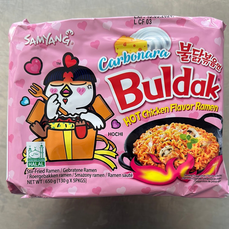 Samyang 三养火辣鸡奶油培根拌面/Instant Bratnudeln HOT Chicken Flavor 4*140g