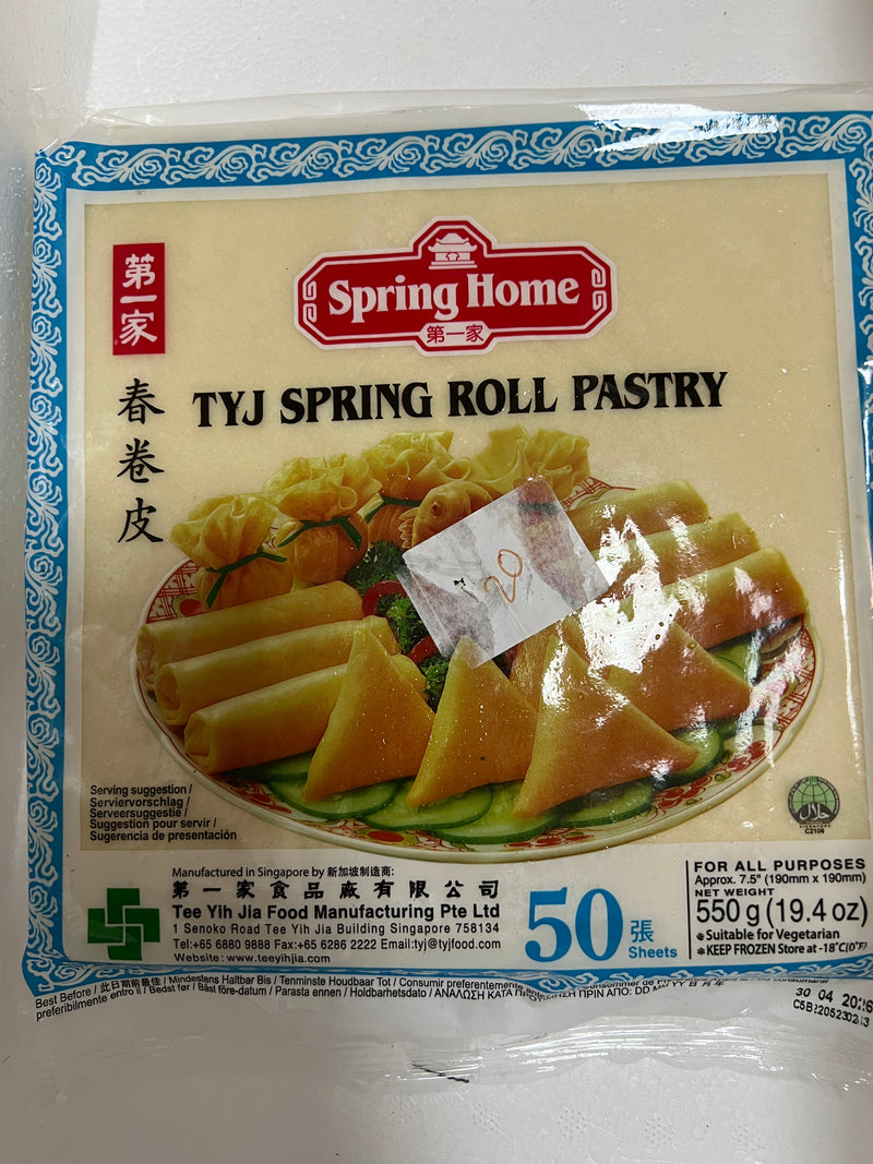 冰冻-Tiefgefroren! 第一家 春卷皮 50张/Frühlingsrollenteigblätter 50pcs 550g SPRING HOME