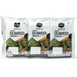 必品阁 韩国休闲烤海苔 烧烤味/BIBIGO Seetang-Snack mit BBQ-Geschmack 15g