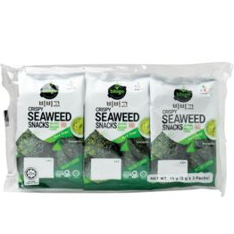 必品阁 韩国休闲烤海苔 芥末味/BIBIGO Seetang-Snack mit Wasabi 15g