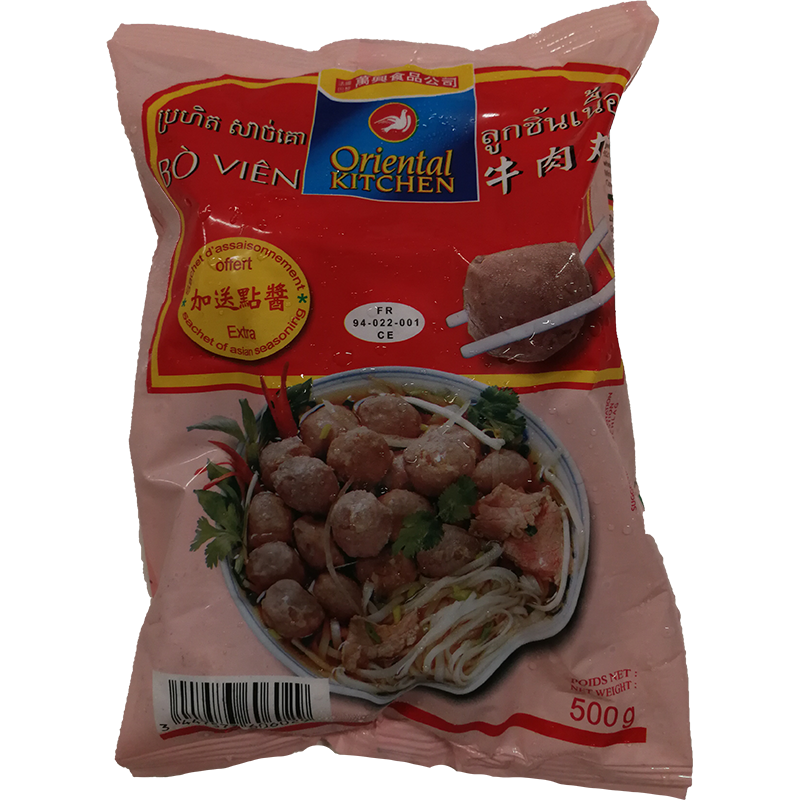 冰冻-Tiefgefroren! 万兴 牛肉丸 / Oriental Kitchen Rindfleischklösschen 500g