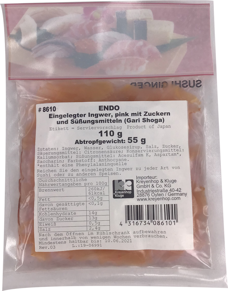 ENDO Eingelegter Ingwer 110g