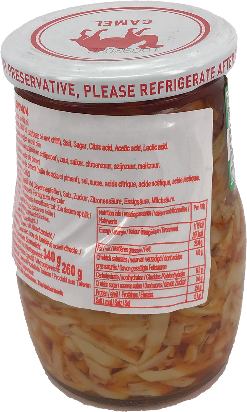 Camel 辣油香筍 / Gesalzene Bambussprossen in Chiliöl 340g