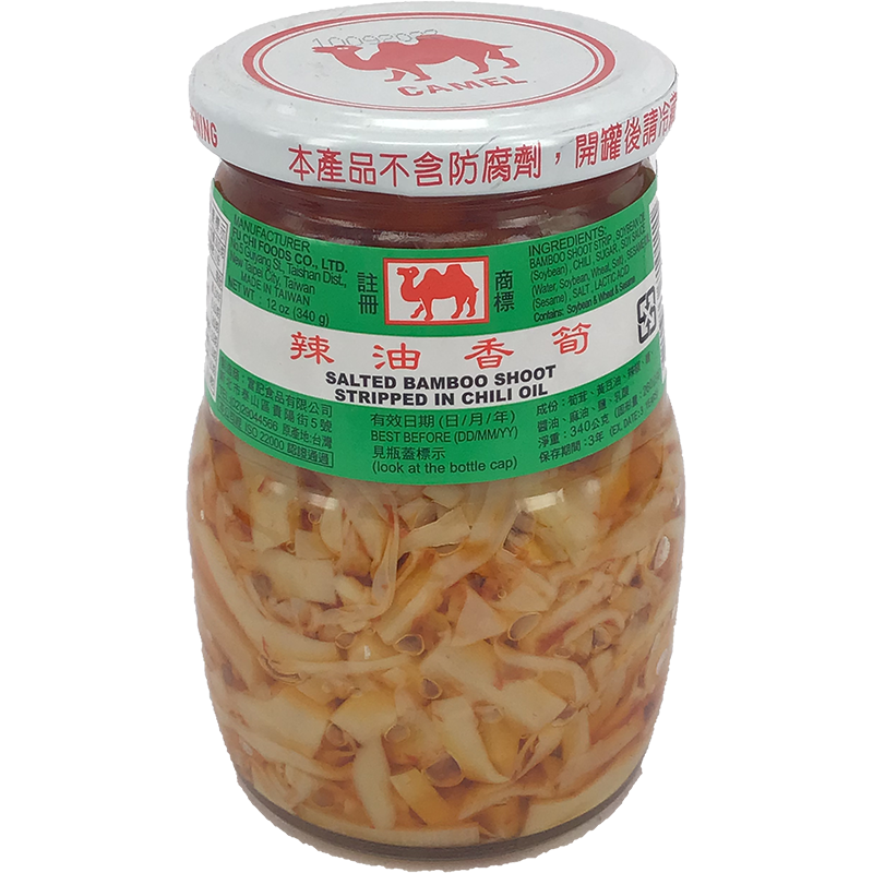 Camel 辣油香筍 / Gesalzene Bambussprossen in Chiliöl 340g