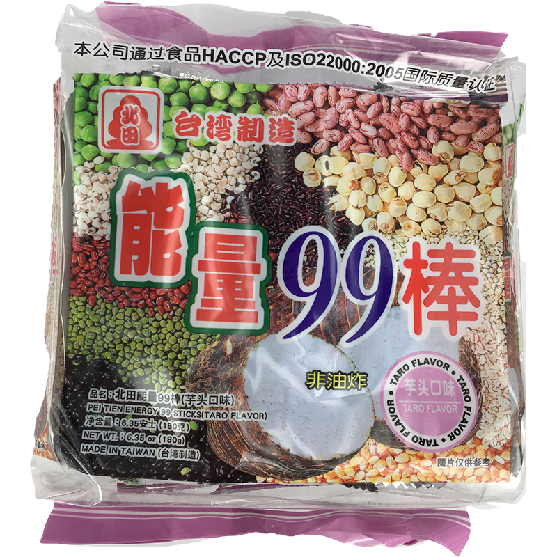 北田 能量99棒 芋头夹心 / PEI TIEN Reisriegel Energy 99 Kornermischung Rolle Taro 180g