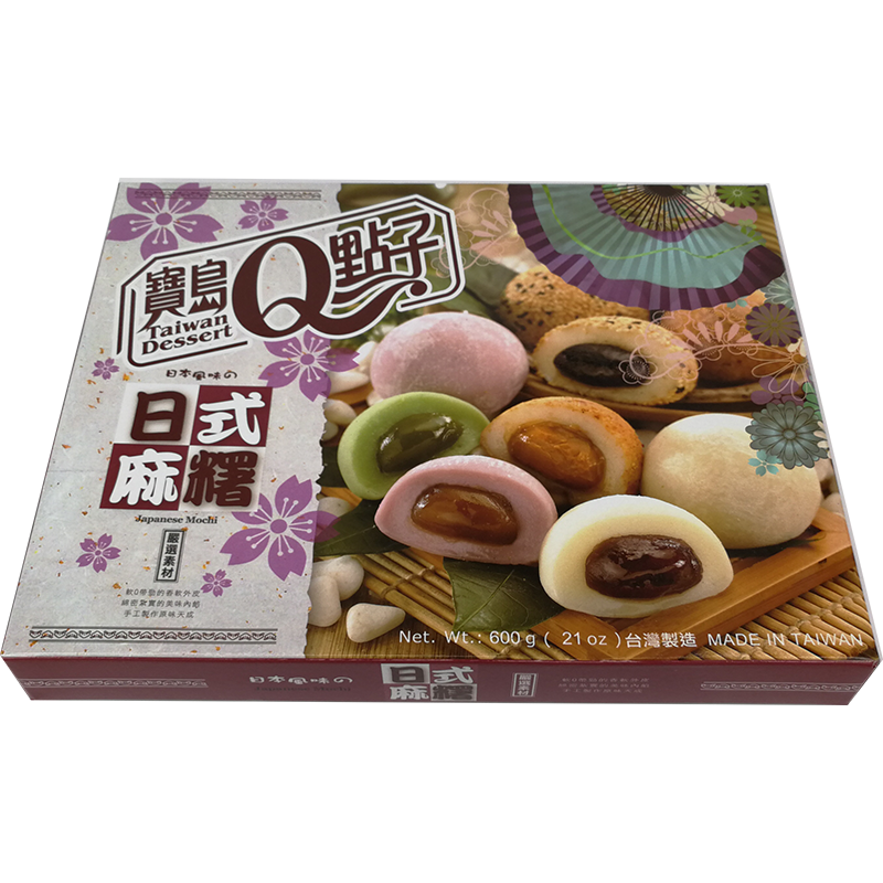 宝岛Q点子 日式综合麻糬 20枚/BDQDZ TW Japanische Gemischte Mochi Krebreis Kuchen 600g