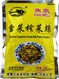 鱼泉 雪菜榨菜丝 / Fishwell Chinesischer Senf mit Zhacai 80g