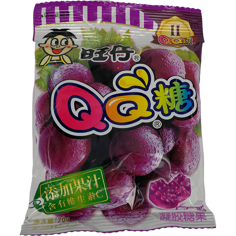 旺仔 QQ糖 葡萄味/WANGZAI QQ Gummie Traubegeschmack 70g