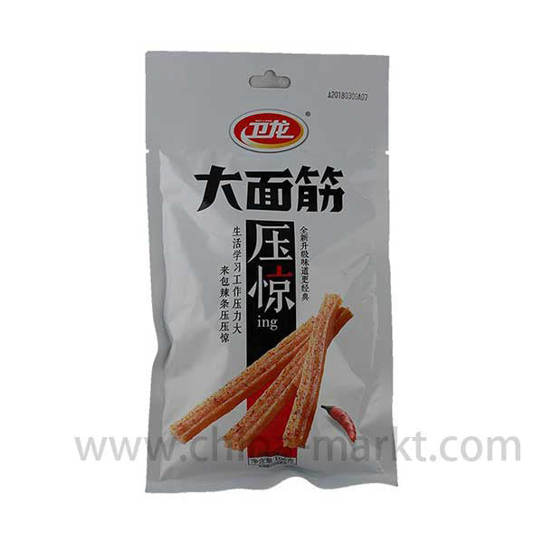 卫龙 大面筋/WEILONG Breite Gluten-Streifen, würzig scharf 106g