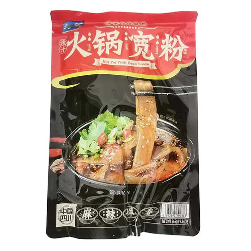 与美 火锅宽粉/YUMEI Instant-Hotpot mit breiten Süßkartoffelnudeln, scharf 265g