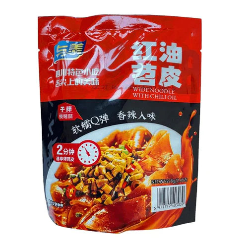 与美 红油苕皮 干拌烧烤味 /YUMEI Breite Instant-Süßkartoffelnudeln mit Chiliöl 210g