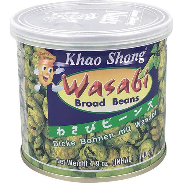 芥末青豆/KHAO SHONG Geröstete dicke Bohnen mit Wasabi umhüllt, scharf 140g