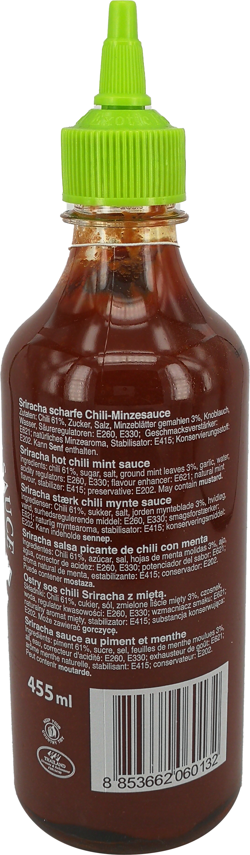 飞鹅 是拉差 薄荷辣椒酱/FLYING GOOSE Sriracha Sauce mit Minze 455ml