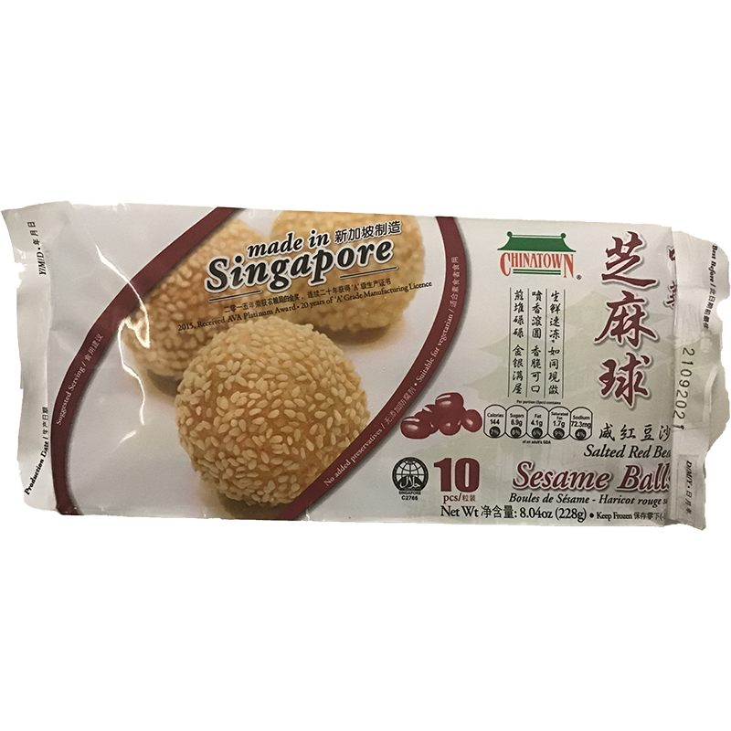 冰冻-Tiefgefroren! 中华 芝麻球 咸红豆沙 / CHINATOWN Sesamreisball mit rote Bohne 10pcs 228g